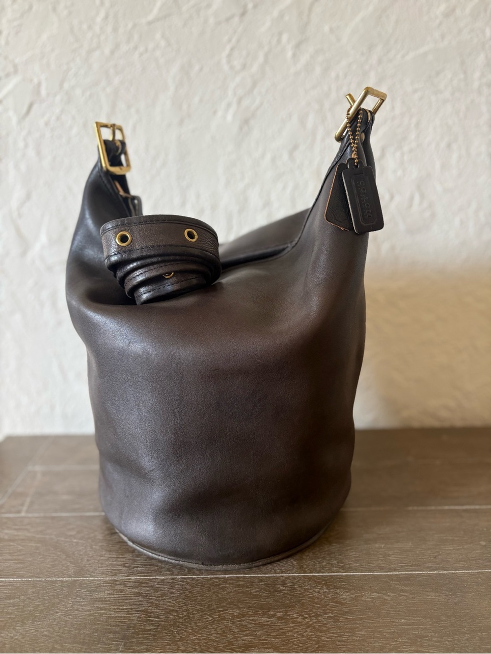 Vintage Coach Glue-In Black Brown XL Duffle Sac 9085